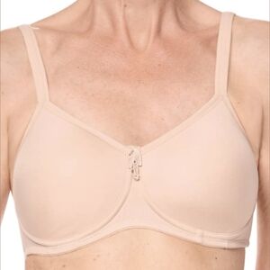 Amoena Lara SB Padded Wire-Free T-Shirt Mastectomy Bra Sand #0674 Size 34C